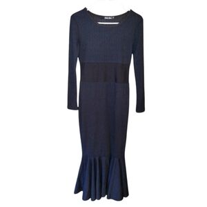 Masked Queen NWT form fitting black dress with bell hem